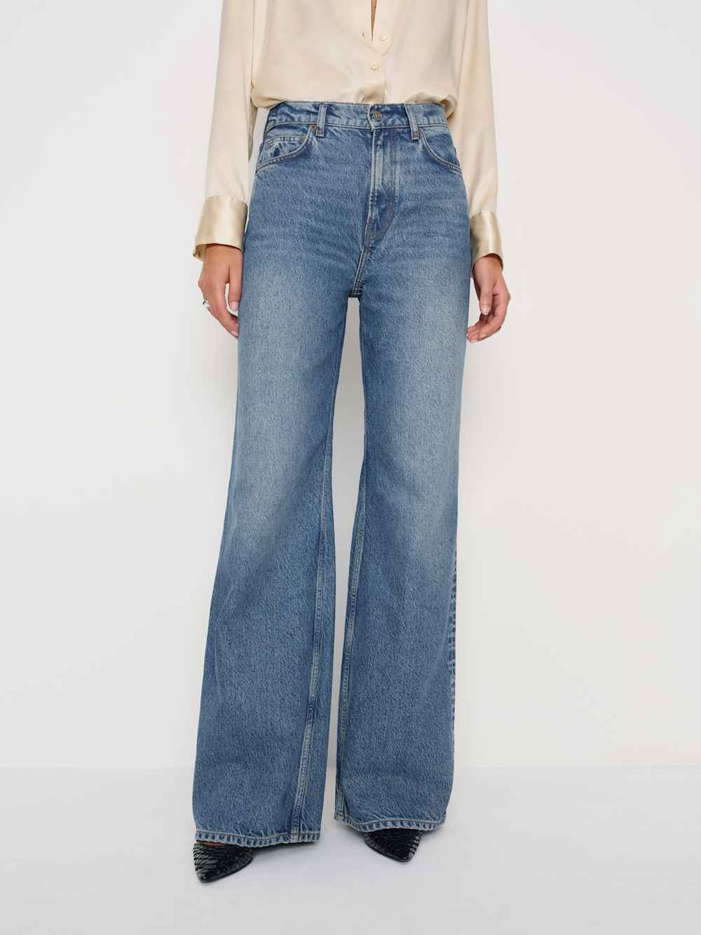 Reformation Cary High Rise Slouchy Wide Leg Jeans Colorado 27 NWT $178
